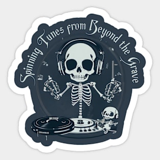 dj skeleton Sticker